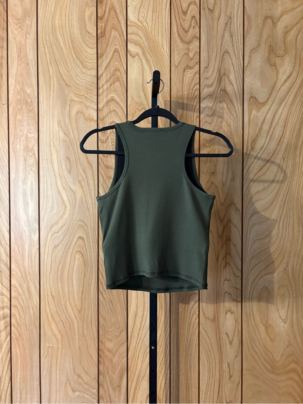 Butter Soft Ribbed Racerback Tank | Built-In Removable Pads | Army Green - Picture 5 of 9
